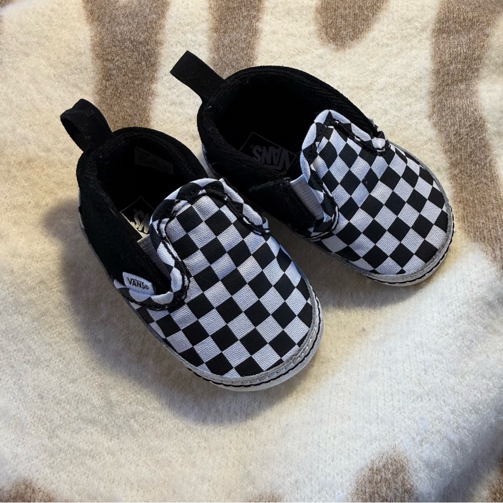 Vans Kids Checkered Black and White Sneakers